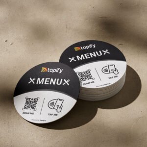 Chevalet Menu Plexiglas NFC & QR (4x4 cm)