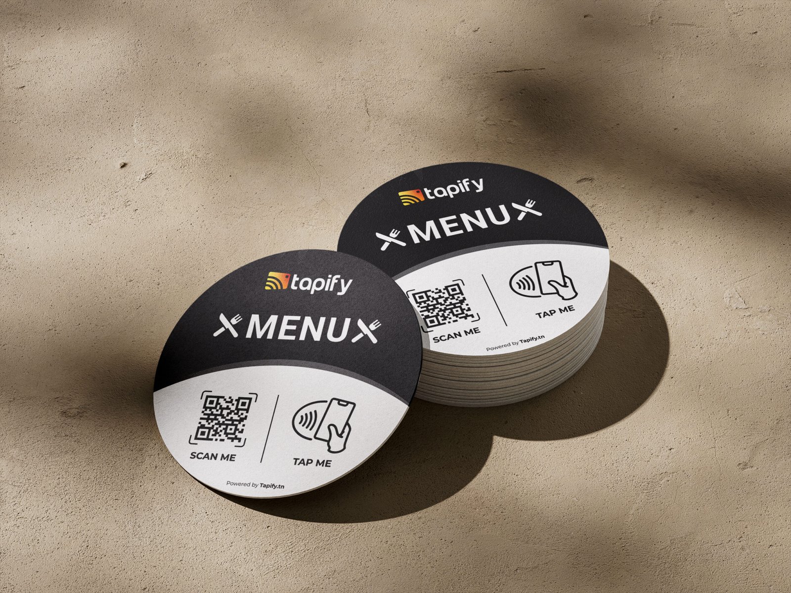 Chevalet Menu Plexiglas NFC & QR (4x4 cm)